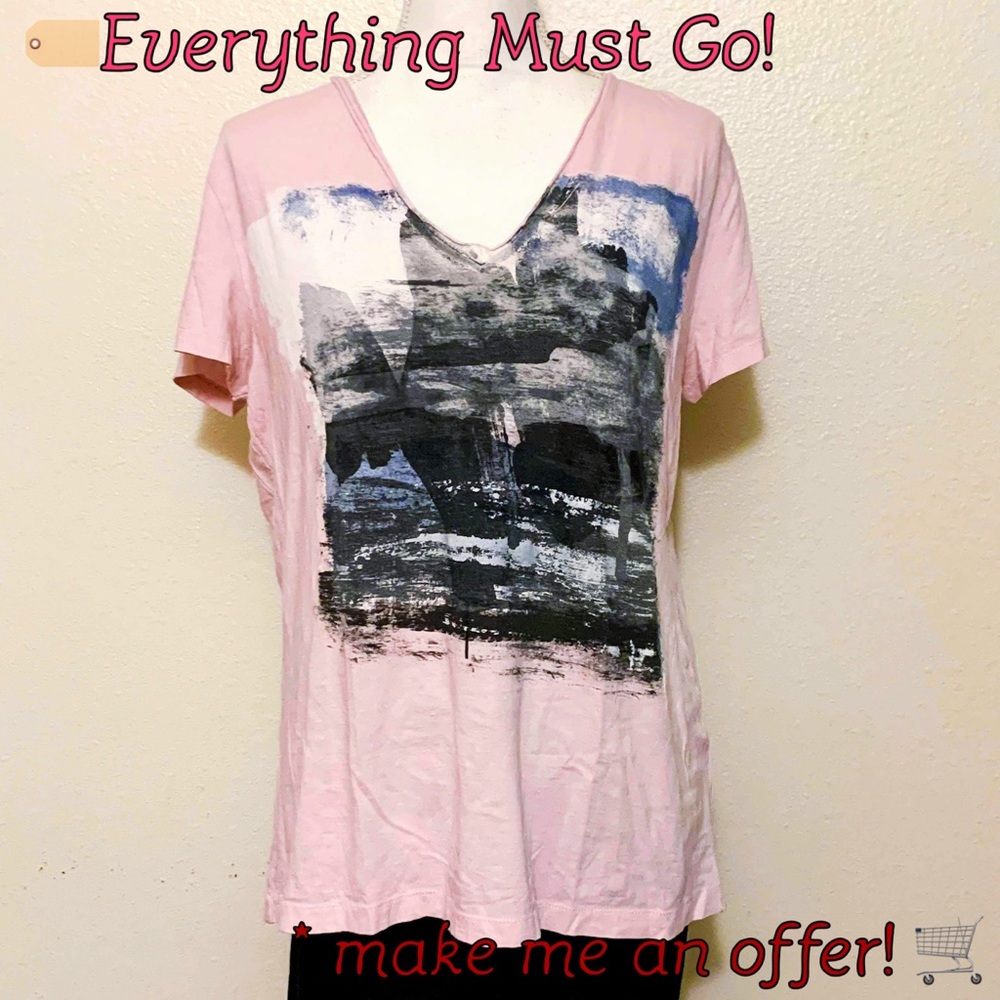 ❤️ Boss Orange Pink V Neck Short Sleeved Tee